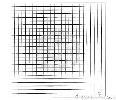 Grid, mesh, graticule with grungy, irregular lines. Grunge checkered grating, trellis, lattern pattern Vector Illustration