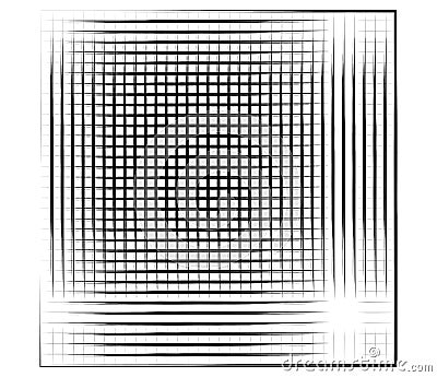 Grid, mesh, graticule with grungy, irregular lines. Grunge checkered grating, trellis, lattern pattern Vector Illustration