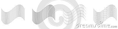 Grid, mesh, grating, trellis, wireframe with distortion, deformation effect. Warp, tweak distort grid Vector Illustration