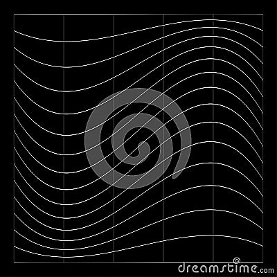 Grid, mesh, grating, trellis, wireframe with distortion, deformation effect. Warp, tweak distort grid Vector Illustration