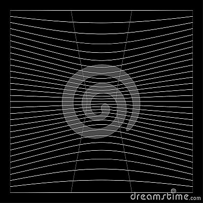 Grid, mesh, grating, trellis, wireframe with distortion, deformation effect. Warp, tweak distort grid Vector Illustration