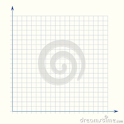 Grid paper. Mathematical graph. Cartesian coordinate system with x-axis, y-axis. Squared background with color lines Vector Illustration