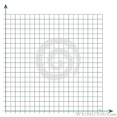 Grid paper. Mathematical graph. Cartesian coordinate system with x-axis, y-axis. Squared background with color lines Vector Illustration