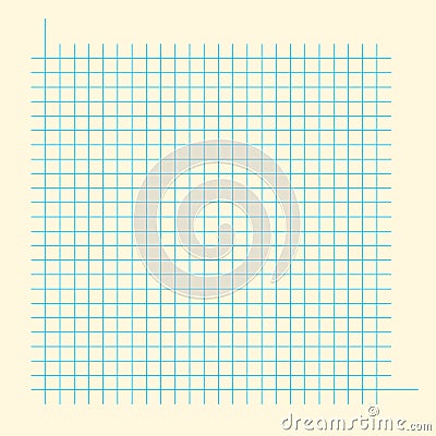Grid paper. Mathematical graph. Cartesian coordinate system with x-axis, y-axis. Squared background with color lines Vector Illustration
