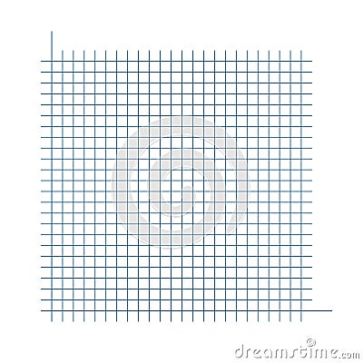 Grid paper. Mathematical graph. Cartesian coordinate system with x-axis, y-axis. Squared background with color lines Vector Illustration