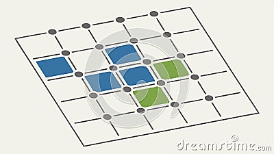 Grid pattern with highlighted colorful squares illustration vector design Generative AI Vector Illustration