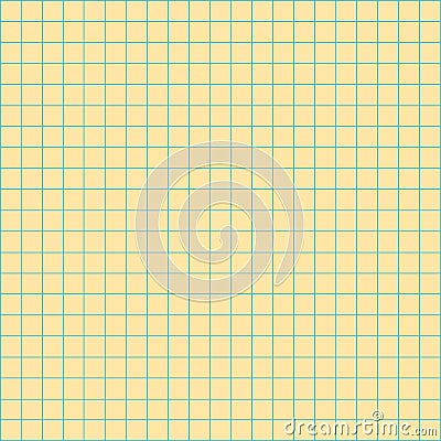 Grid square graph line full page on yellow paper background, paper grid square graph line texture of note book blank, grid line Vector Illustration