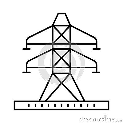 Grid station Line Vector Icon easily modified Vector Illustration