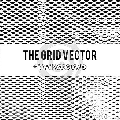 The Grid vector background with grunge texture Vector Illustration