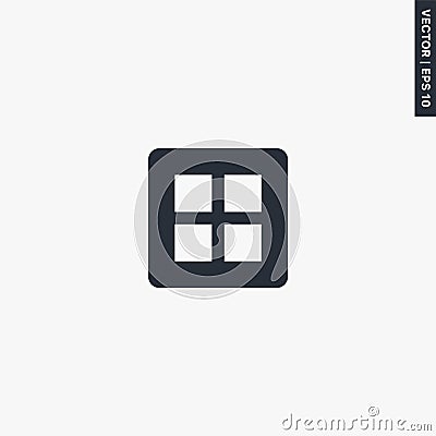 Grid view, premium quality flat icon Vector Illustration