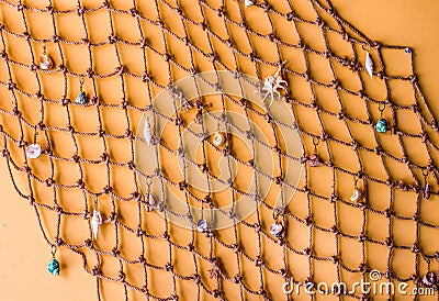 Mesh on the wall for the interior Stock Photo