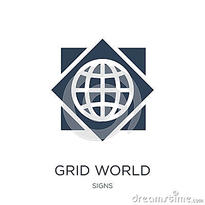 grid world icon in trendy design style. grid world icon isolated on white background. grid world vector icon simple and modern Vector Illustration