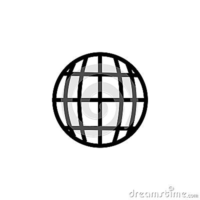 Grid world icon vector sign and symbol isolated on white background, Grid world logo concept Vector Illustration