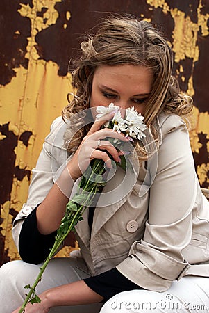 Grief of the girl Stock Photo