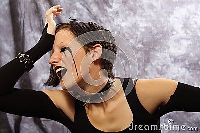 Grief-Stricken Goth Girl Stock Photo