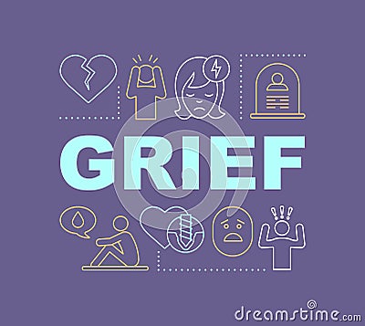 Grief word concepts banner Vector Illustration