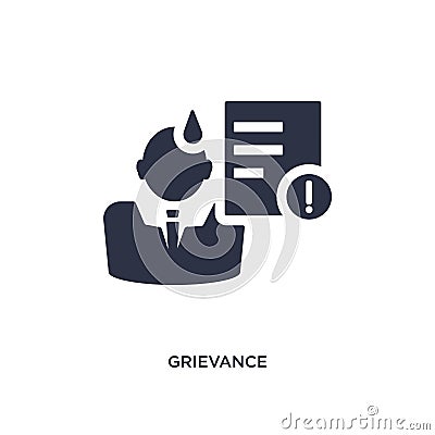 grievance icon on white background. Simple element illustration from human resources concept Vector Illustration