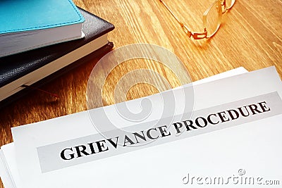 Grievance procedure documents. Stock Photo