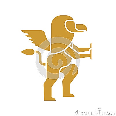 Griffin heraldic symbol. Sign Animal for coat of arms. Vector il Vector Illustration