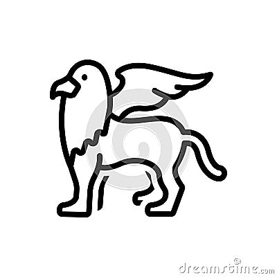 Black line icon for Griffin, gryphon and griffon Vector Illustration
