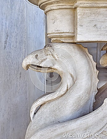 Griffin, mythical creature marble statue Stock Photo