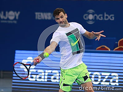 Grigor Dimitrov training on the court Editorial Stock Photo