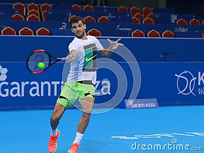 Grigor Dimitrov training on the court Editorial Stock Photo