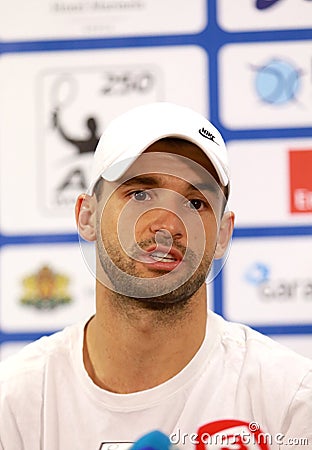 Grigor Dimitrov training on the court Editorial Stock Photo