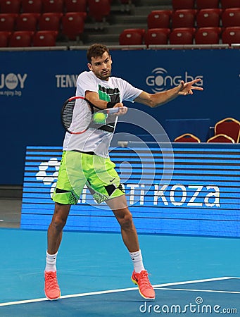 Grigor Dimitrov training on the court Editorial Stock Photo