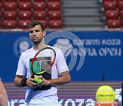 Grigor Dimitrov training on the court Editorial Stock Photo