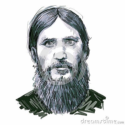 , Grigory Rasputin is the favorite of the royal family of Russia. Editorial Stock Photo