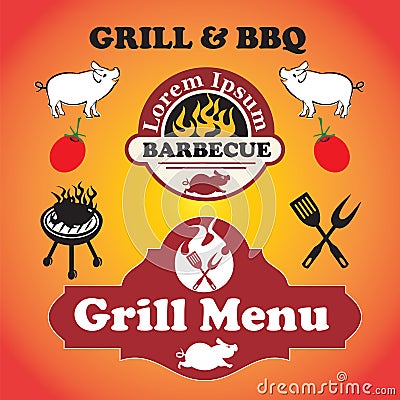 Grill and BBQ Vector Illustration