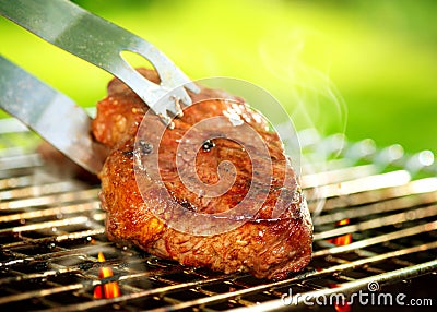 Grill Beef Steak Barbeque Stock Photo