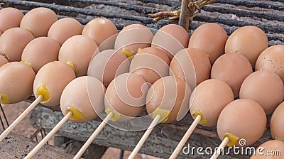 Grill eggs Stock Photo