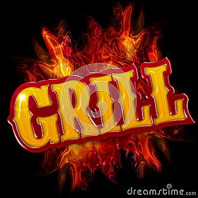 Grill label Stock Photo