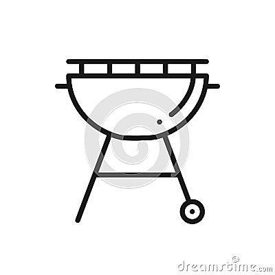 Grill Line Icon. Roaster BBQ. Charcoal Grill Sign and Symbol. Barbecue. Vector Illustration