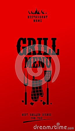 Grill menu. Vector Illustration