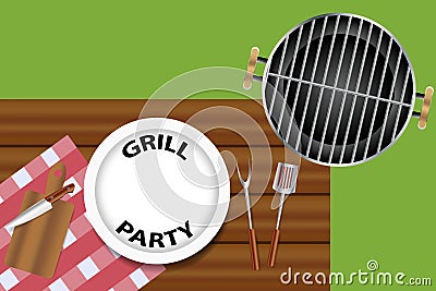 Grill party invitation concept Vector Illustration