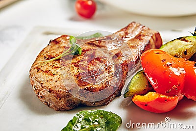 Grill Pork Chops Stock Photo