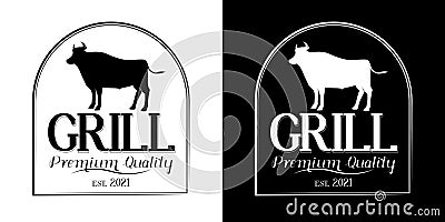 Grill, premium quality meat - vector logo Vector Illustration