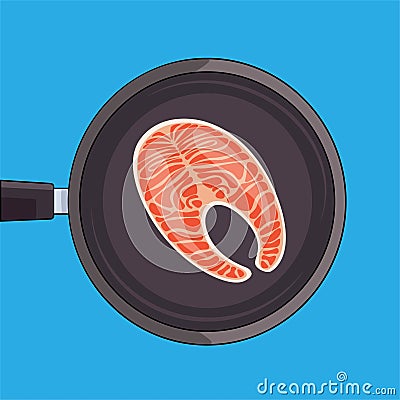 Grill salmon vector. Stock vector illustration Vector Illustration