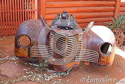 Grill engine block classic car decays,Australia Stock Photo