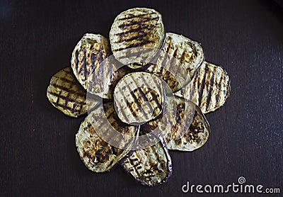 Grilled aubergine or a flower? Stock Photo