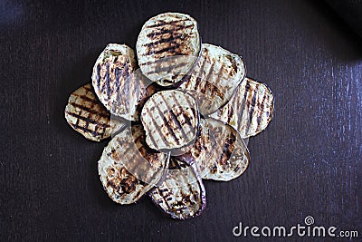 Grilled aubergine or a flower? Stock Photo