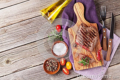 Grilled beef steak Stock Photo