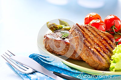 Grilled Beef Steak Stock Photo