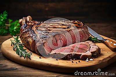 Grilled beef steak Stock Photo