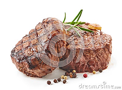 Grilled beef steaks Stock Photo