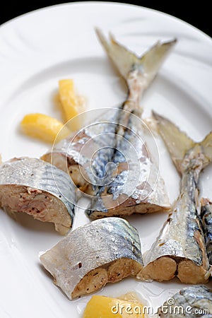 Grilled Bonito fish Stock Photo