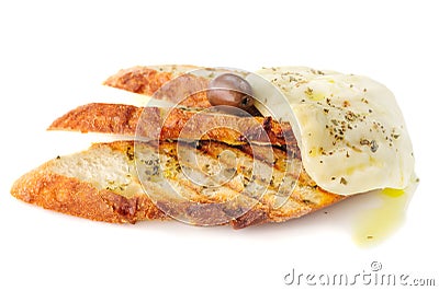 Grilled bread with cheese Stock Photo